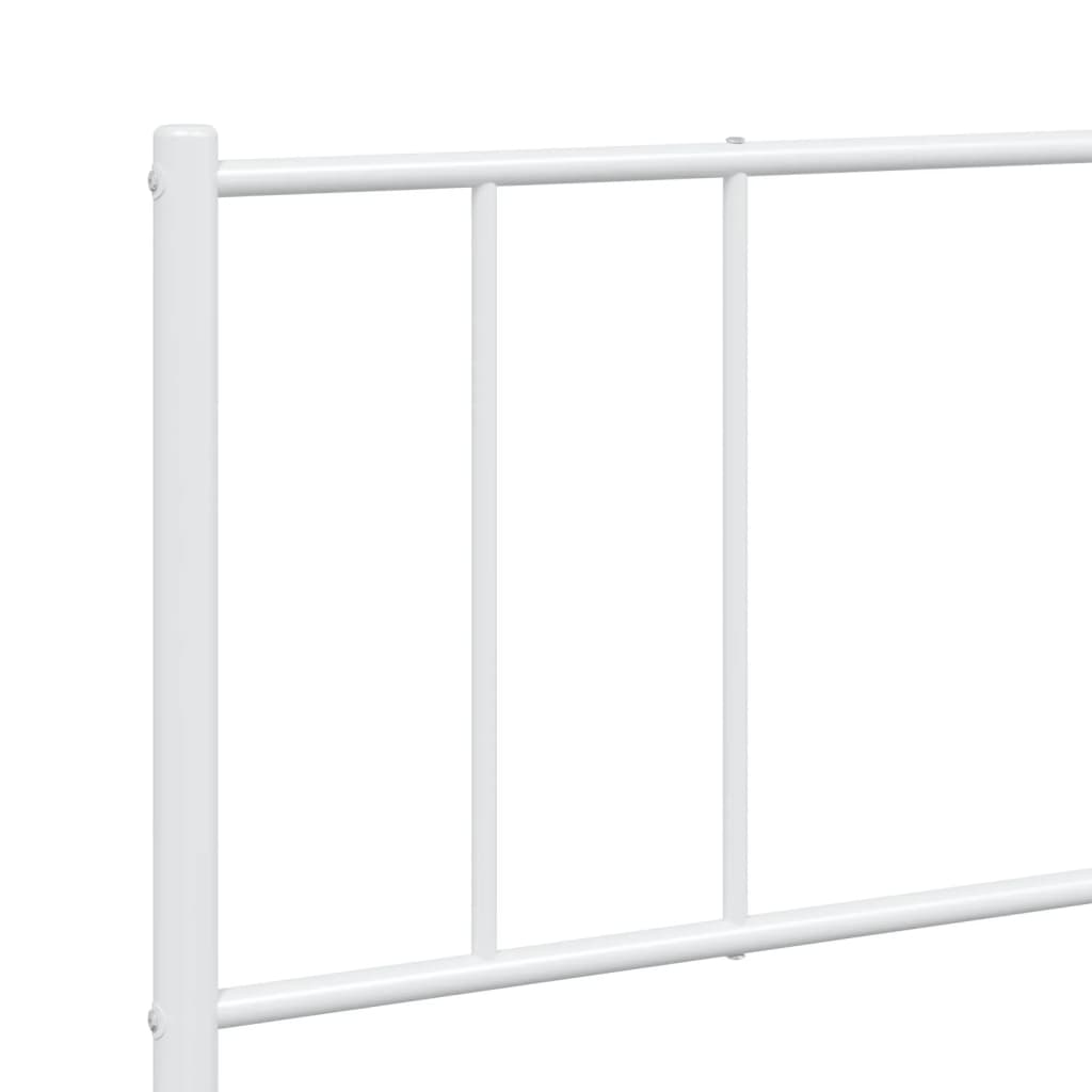 Cadre de lit métal sans matelas et pied de lit blanc 180x200 cm - XIOS