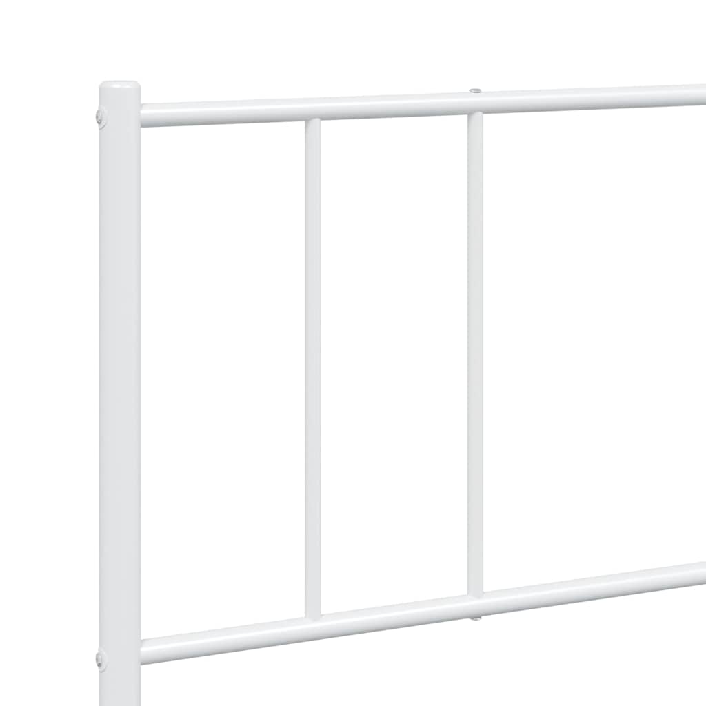 Cadre de lit métal sans matelas et pied de lit blanc 193x203 cm - XIOS