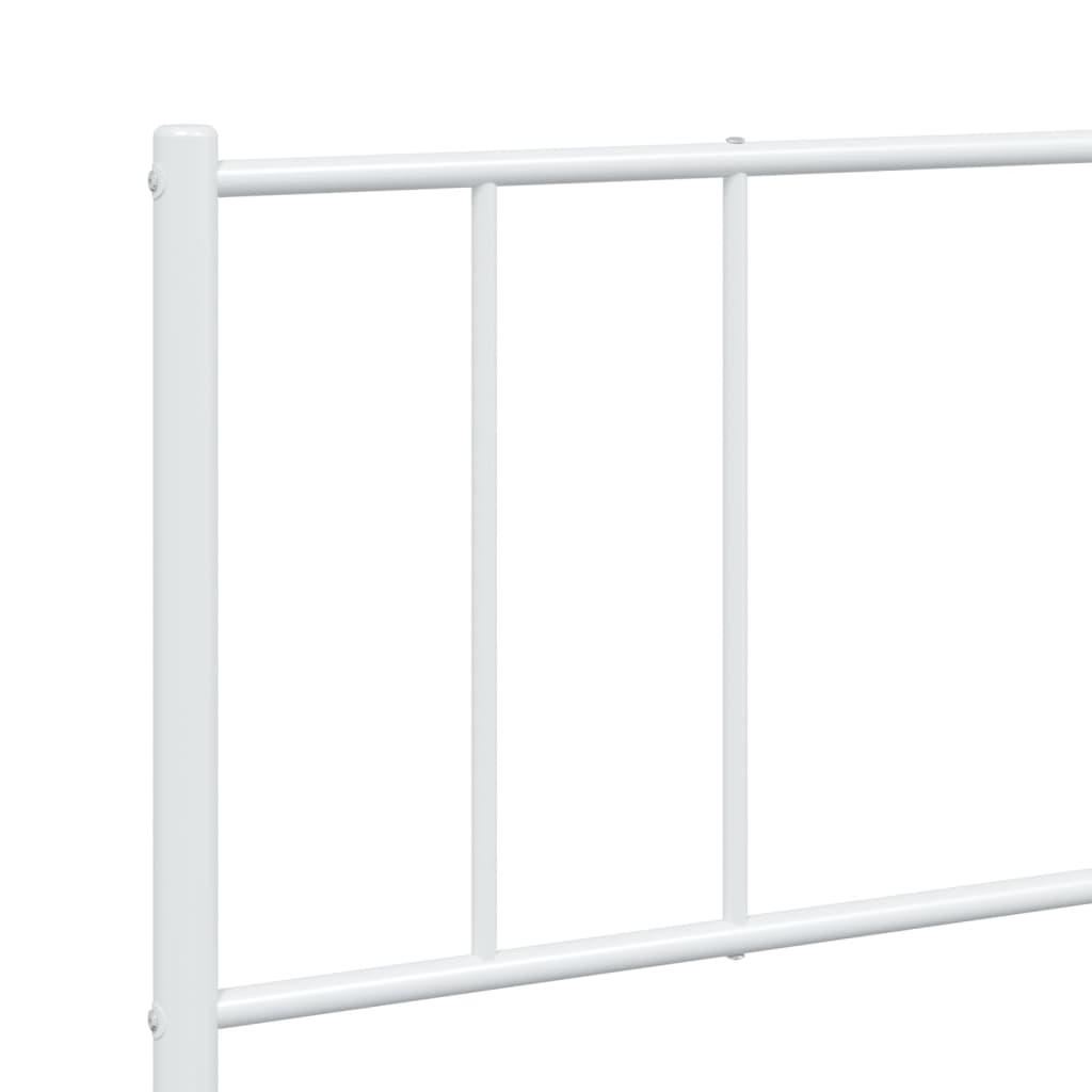 Cadre de lit métal sans matelas et pied de lit blanc 200x200 cm - XIOS
