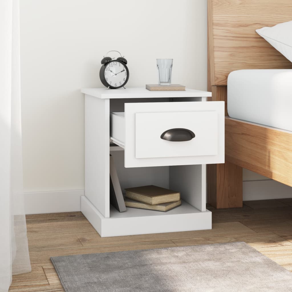 Tables de chevet 2 pcs blanc 39x39x47,5 cm bois d'ingénierie - XIOS