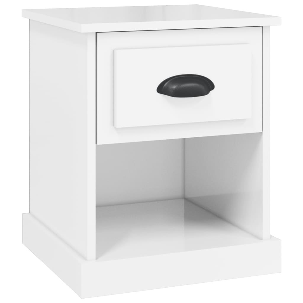 Table de chevet blanc brillant 39x39x47,5 cm Bois d’ingénierie - XIOS
