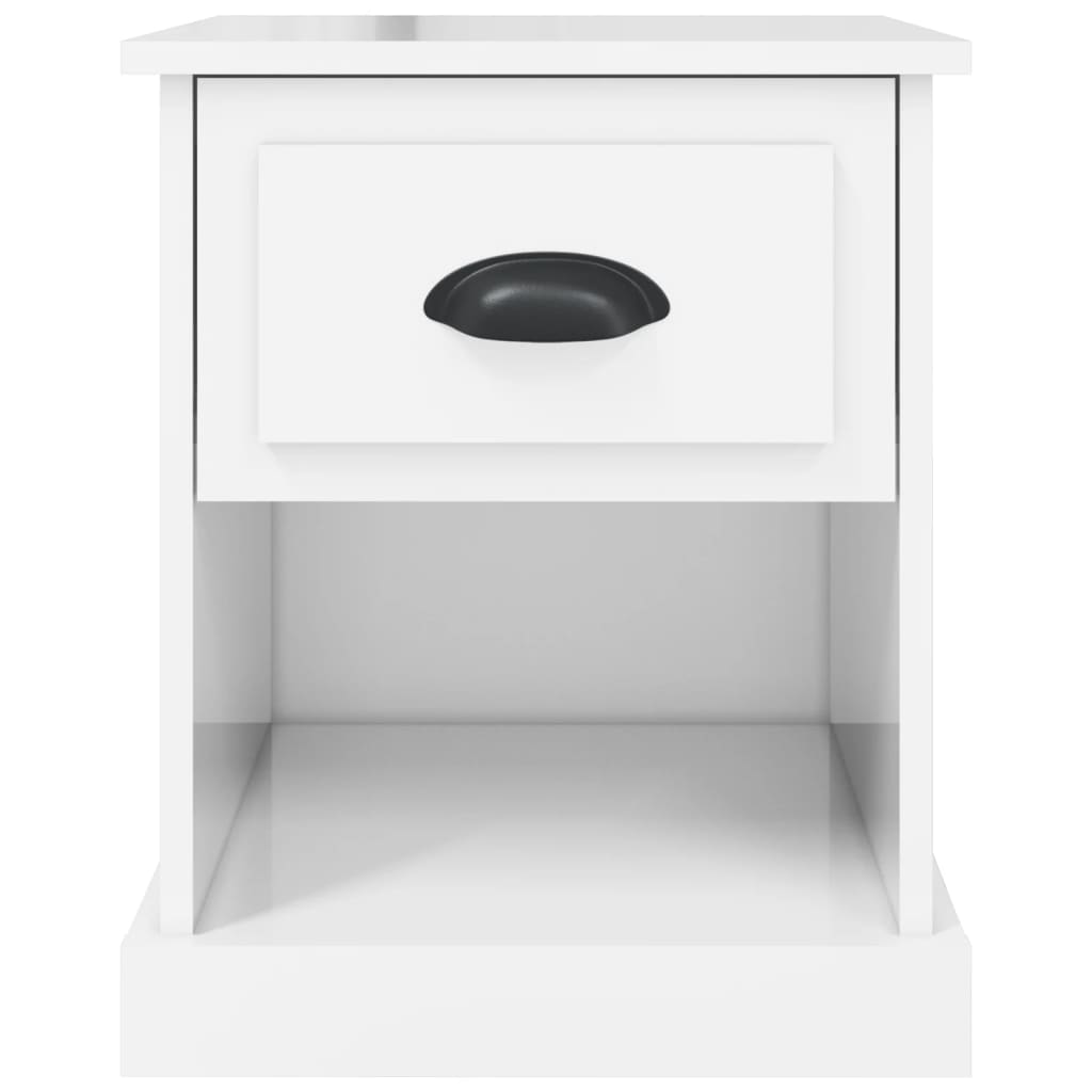 Table de chevet blanc brillant 39x39x47,5 cm Bois d’ingénierie - XIOS