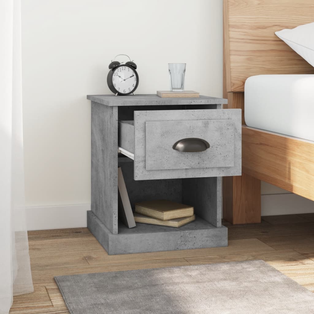 Tables de chevet 2 pcs gris béton 39x39x47,5 cm bois ingénierie - XIOS
