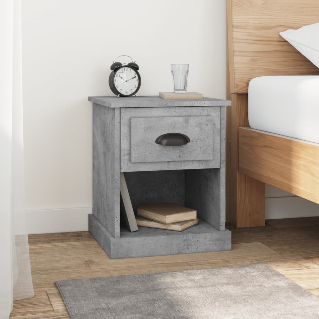 Tables de chevet 2 pcs gris béton 39x39x47,5 cm bois ingénierie - XIOS