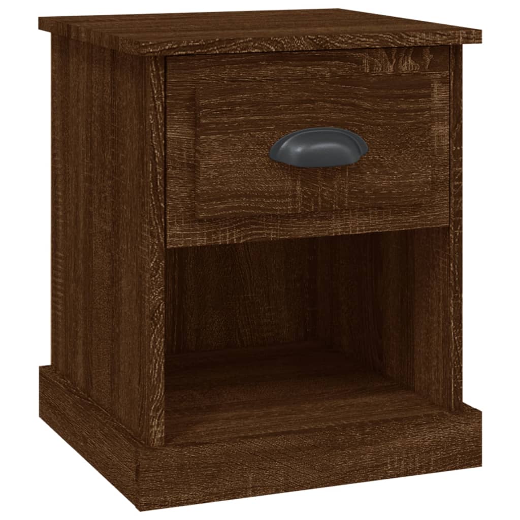 Table de chevet chêne marron 39x39x47,5 cm bois d'ingénierie - XIOS