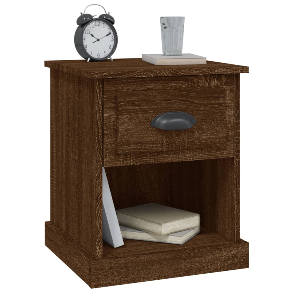 Table de chevet chêne marron 39x39x47,5 cm bois d'ingénierie - XIOS