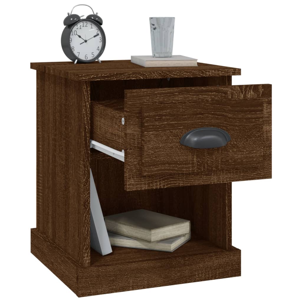 Table de chevet chêne marron 39x39x47,5 cm bois d'ingénierie - XIOS