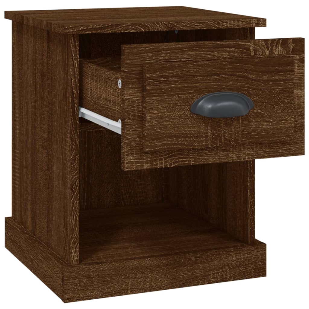 Table de chevet chêne marron 39x39x47,5 cm bois d'ingénierie - XIOS