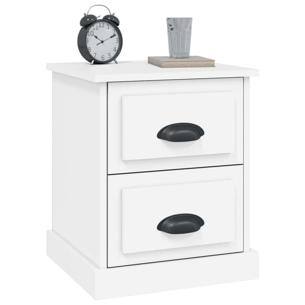 Table de chevet blanc 39x39x47,5 cm bois d’ingénierie - XIOS