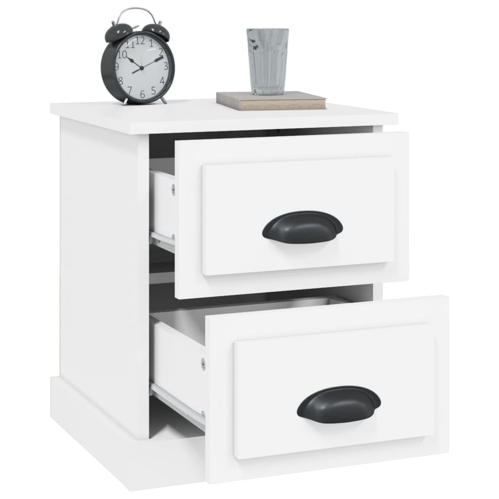 Table de chevet blanc 39x39x47,5 cm bois d’ingénierie - XIOS