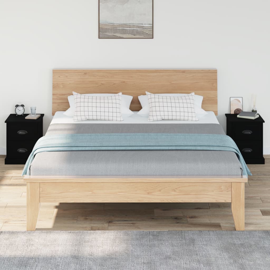 Tables de chevet 2 pcs noir 39x39x47,5 cm bois d'ingénierie - XIOS