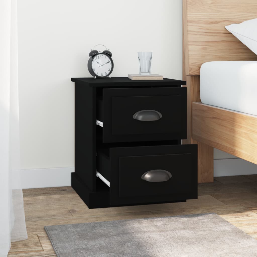 Tables de chevet 2 pcs noir 39x39x47,5 cm bois d'ingénierie - XIOS