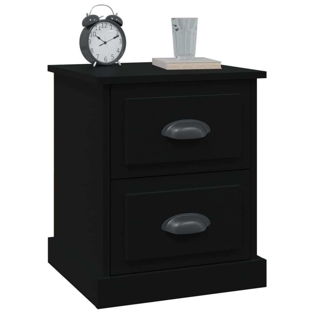 Tables de chevet 2 pcs noir 39x39x47,5 cm bois d'ingénierie - XIOS
