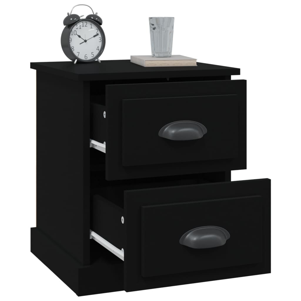 Tables de chevet 2 pcs noir 39x39x47,5 cm bois d'ingénierie - XIOS