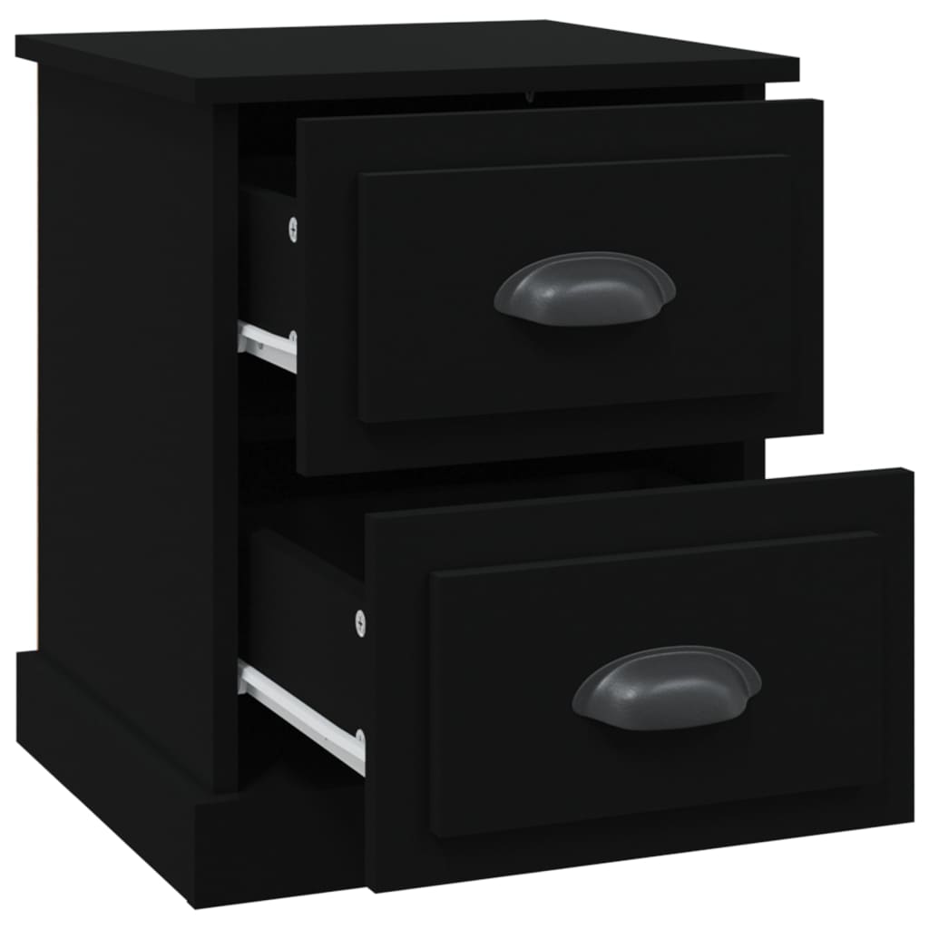 Tables de chevet 2 pcs noir 39x39x47,5 cm bois d'ingénierie - XIOS