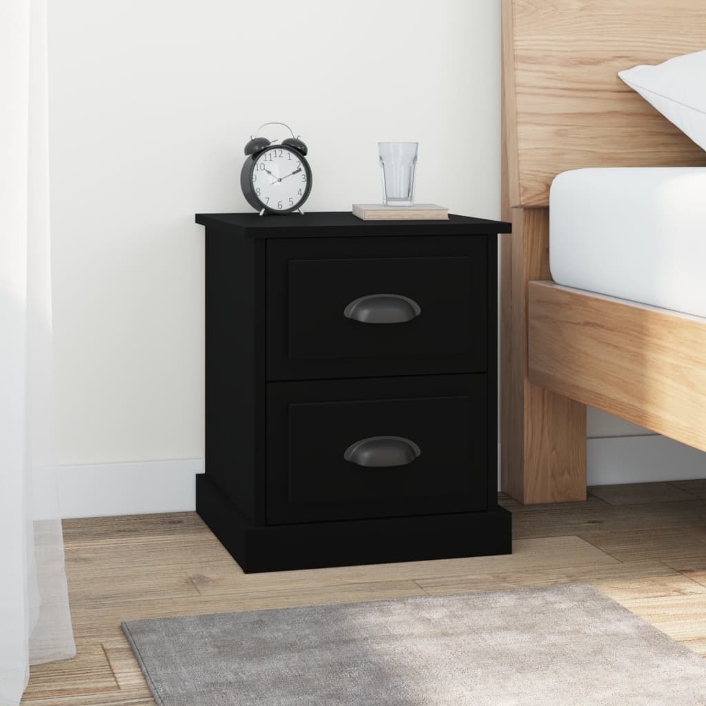 Tables de chevet 2 pcs noir 39x39x47,5 cm bois d'ingénierie - XIOS
