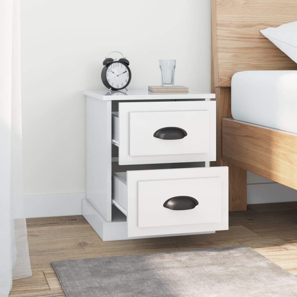 Tables de chevet 2 pcs blanc brillant 39x39x47,5 cm - XIOS