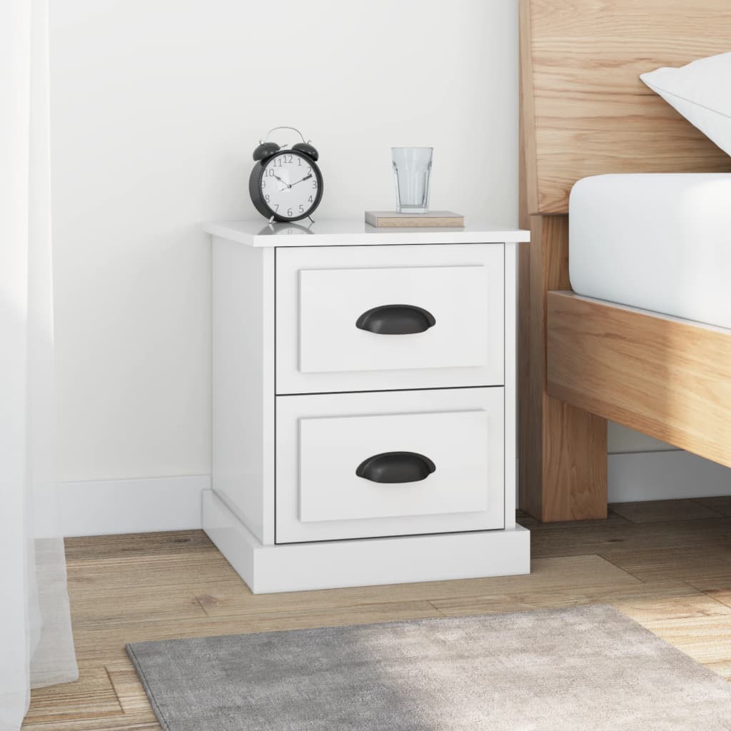 Tables de chevet 2 pcs blanc brillant 39x39x47,5 cm - XIOS