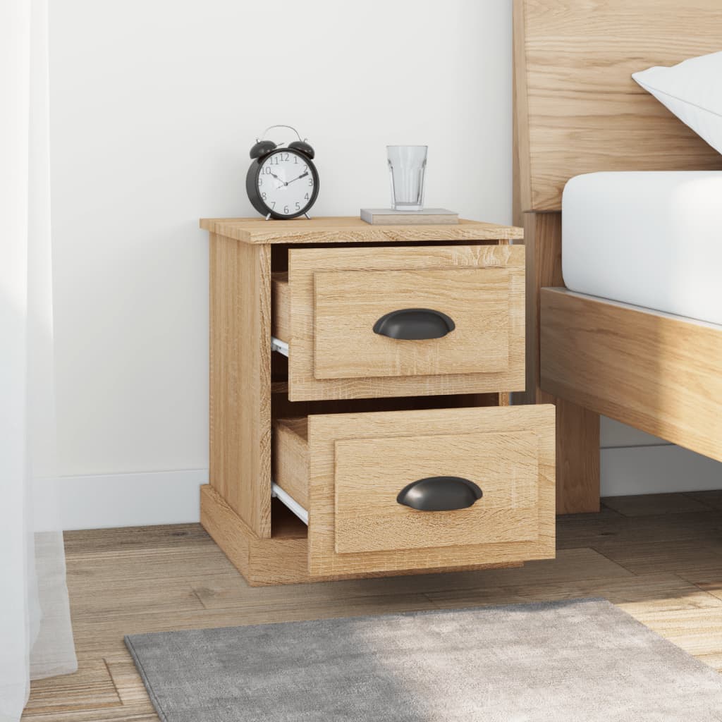 Tables de chevet 2pcs chêne sonoma 39x39x47,5cm bois ingénierie - XIOS