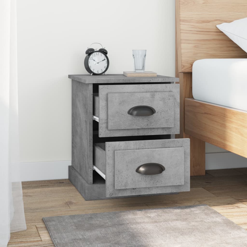 Tables de chevet 2 pcs gris béton 39x39x47,5 cm bois ingénierie - XIOS