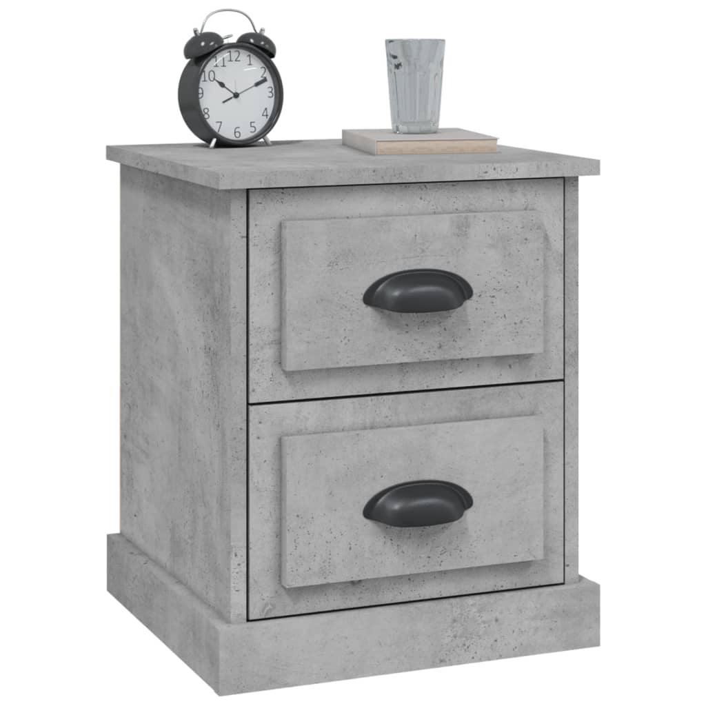 Tables de chevet 2 pcs gris béton 39x39x47,5 cm bois ingénierie - XIOS