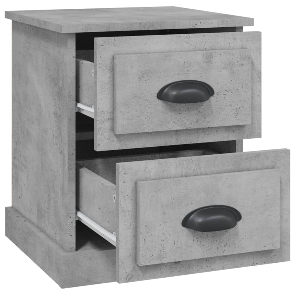 Tables de chevet 2 pcs gris béton 39x39x47,5 cm bois ingénierie - XIOS