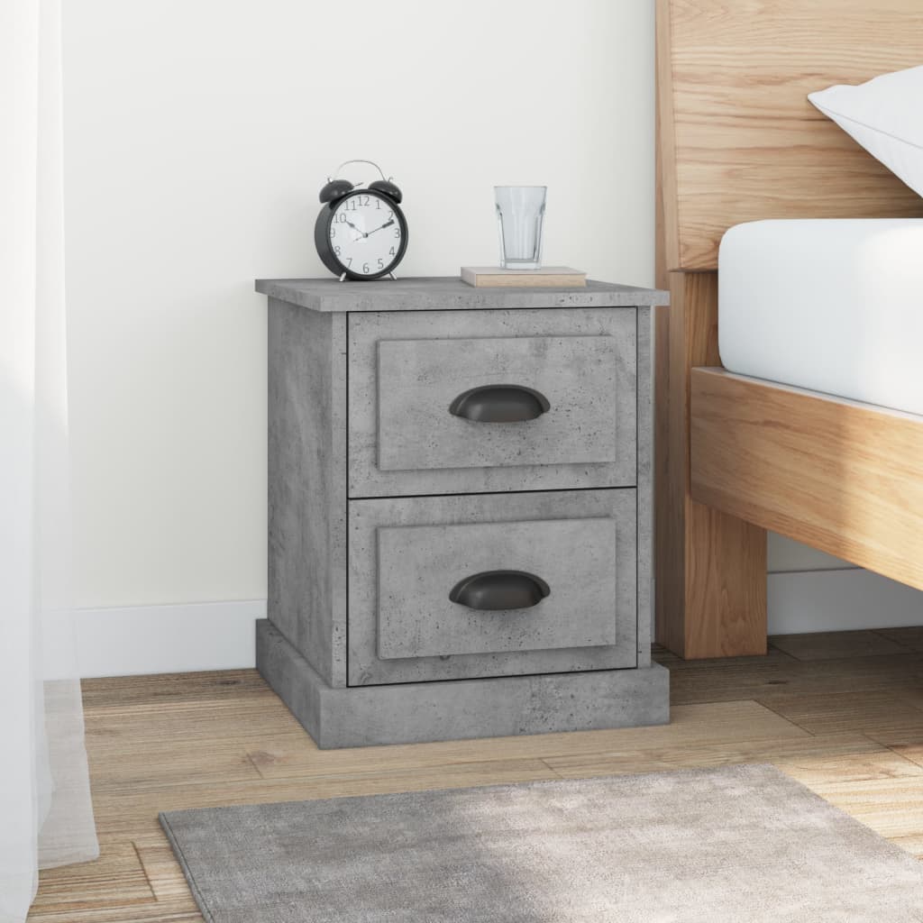 Tables de chevet 2 pcs gris béton 39x39x47,5 cm bois ingénierie - XIOS