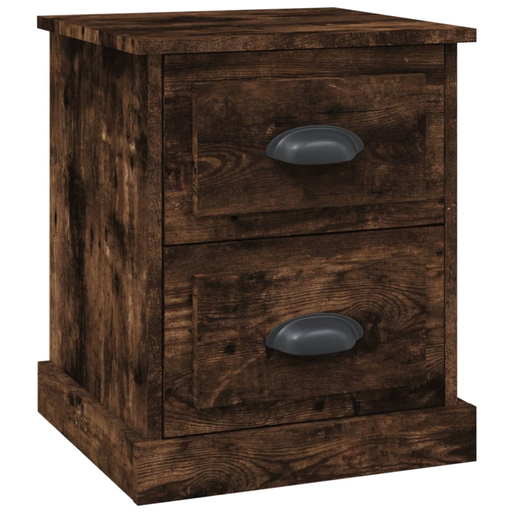 Table de chevet chêne fumé 39x39x47,5 cm bois d'ingénierie - XIOS