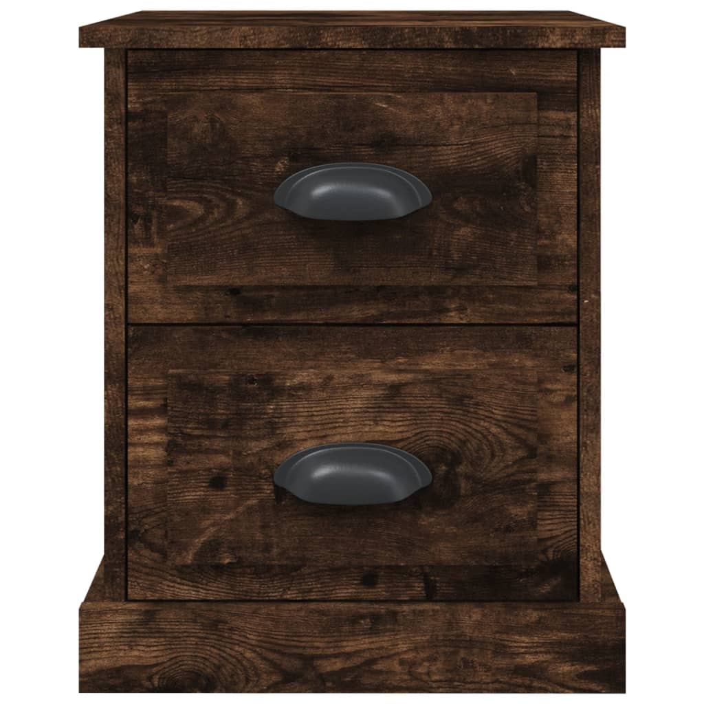 Table de chevet chêne fumé 39x39x47,5 cm bois d'ingénierie - XIOS