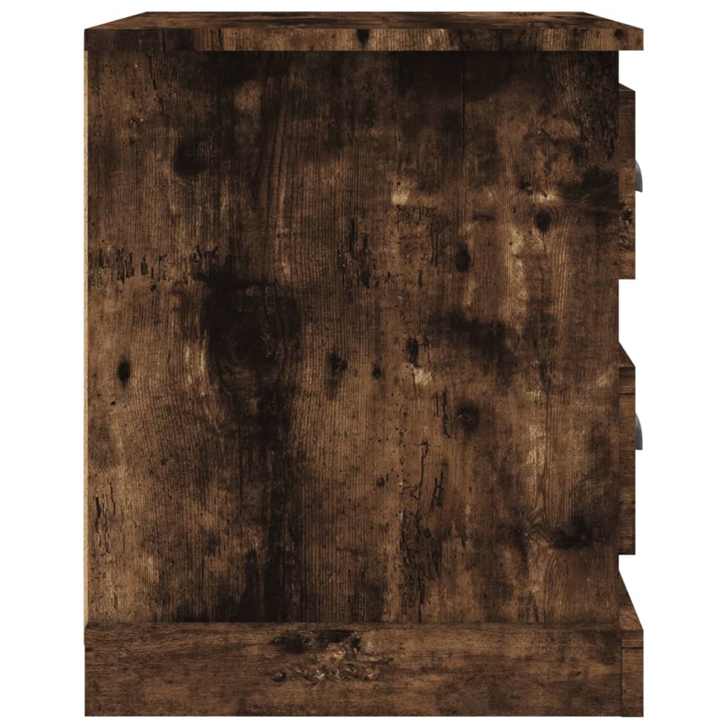 Table de chevet chêne fumé 39x39x47,5 cm bois d'ingénierie - XIOS