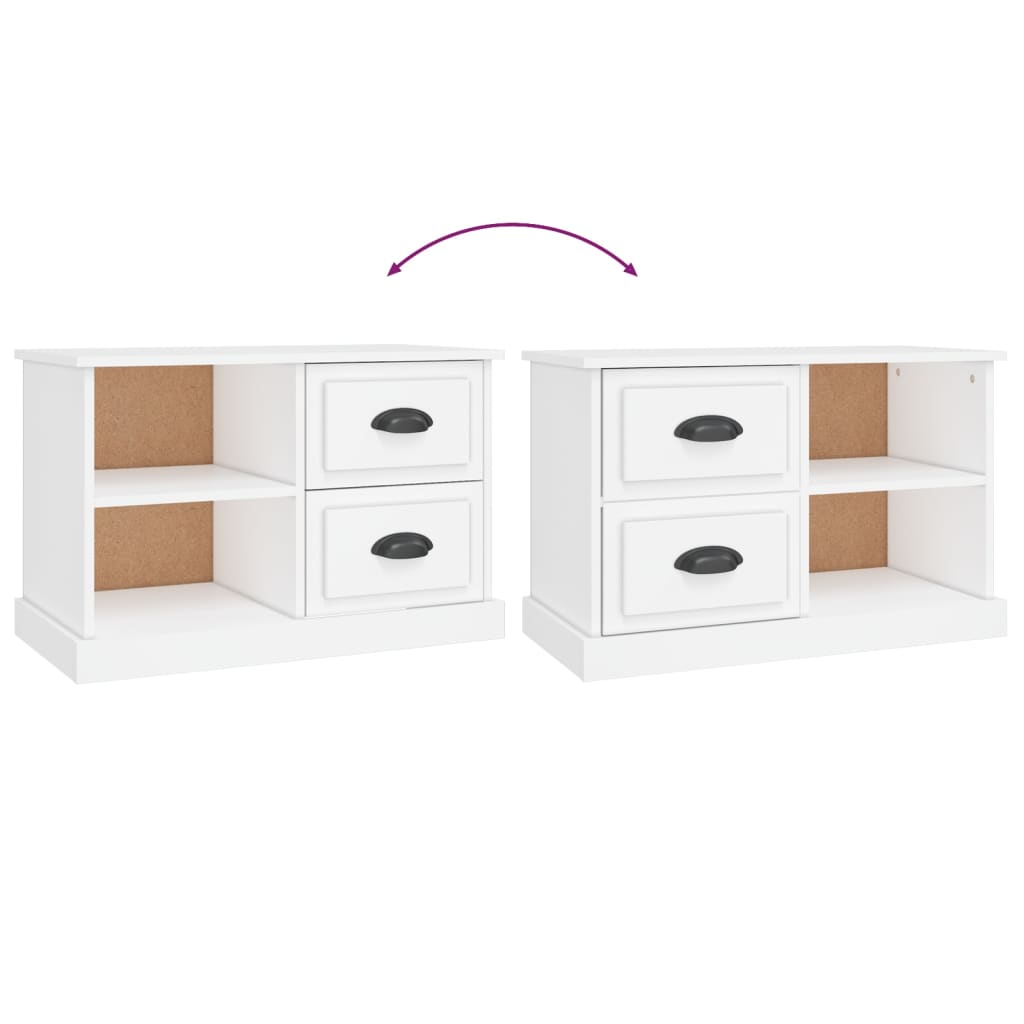 Meuble TV blanc 73x35,5x47,5 cm bois d'ingénierie - XIOS