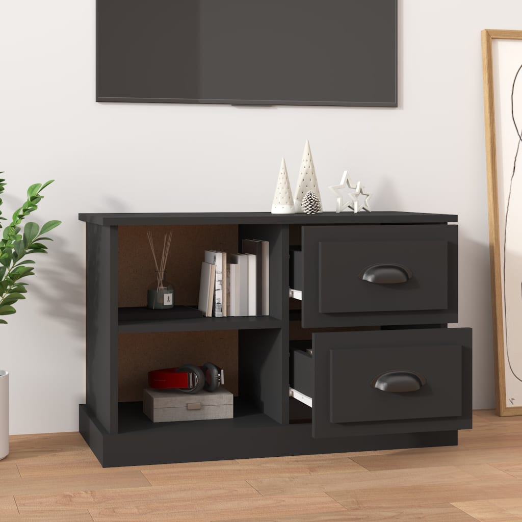 Meuble TV noir 73x35,5x47,5 cm bois d'ingénierie Meubles TV vidaXL   