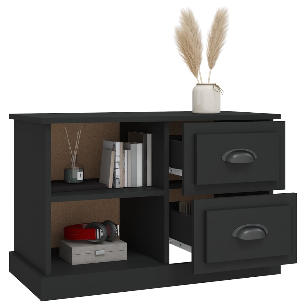 Meuble TV noir 73x35,5x47,5 cm bois d'ingénierie Meubles TV vidaXL   