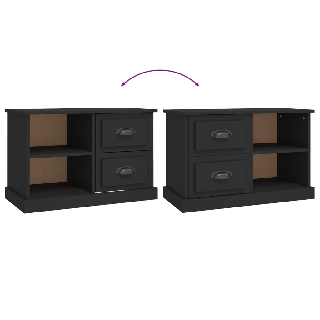 Meuble TV noir 73x35,5x47,5 cm bois d'ingénierie Meubles TV vidaXL   