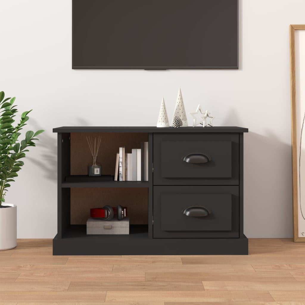 Meuble TV noir 73x35,5x47,5 cm bois d'ingénierie Meubles TV vidaXL   