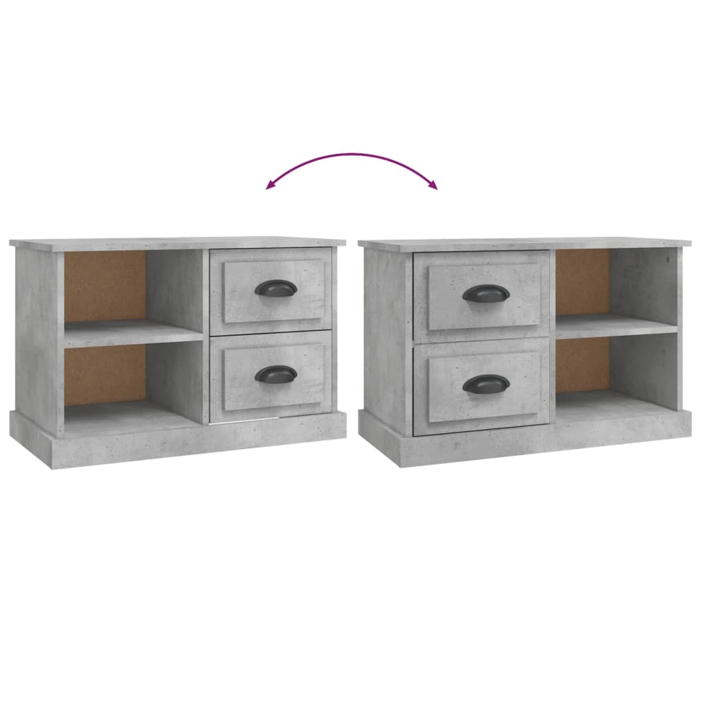 Meuble TV gris béton 73x35,5x47,5 cm bois d'ingénierie - XIOS