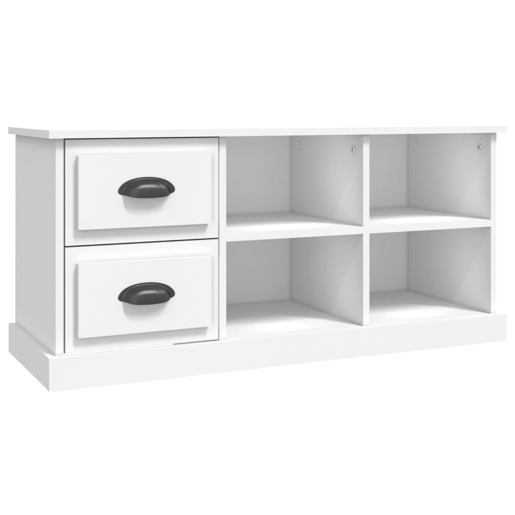 Meuble TV blanc 102x35,5x47,5 cm bois d'ingénierie - XIOS