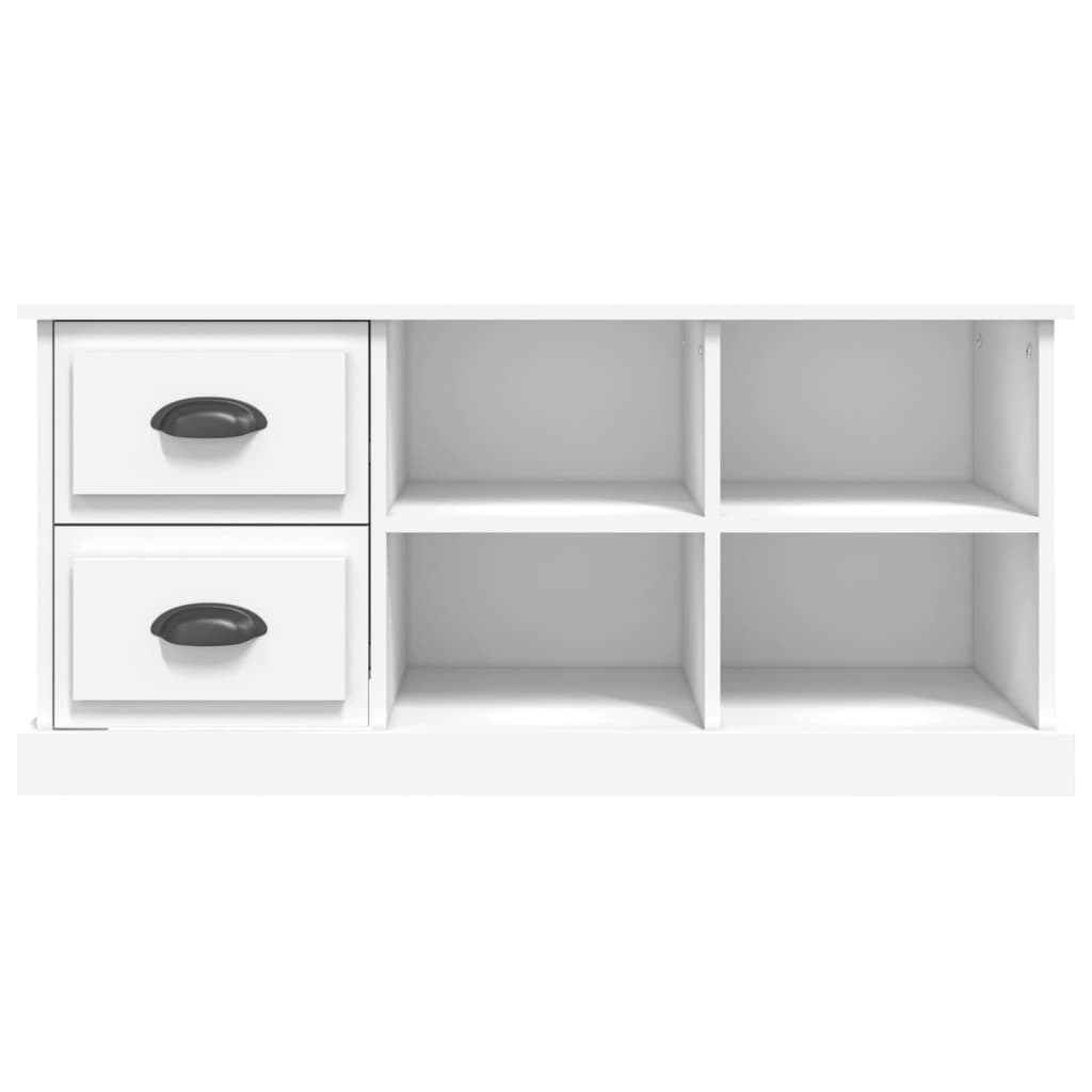 Meuble TV blanc 102x35,5x47,5 cm bois d'ingénierie - XIOS