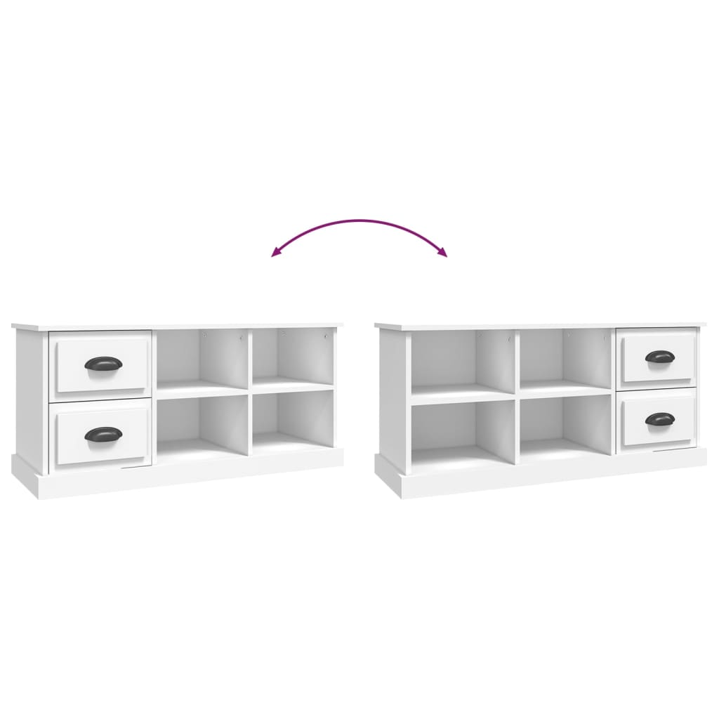 Meuble TV blanc 102x35,5x47,5 cm bois d'ingénierie - XIOS