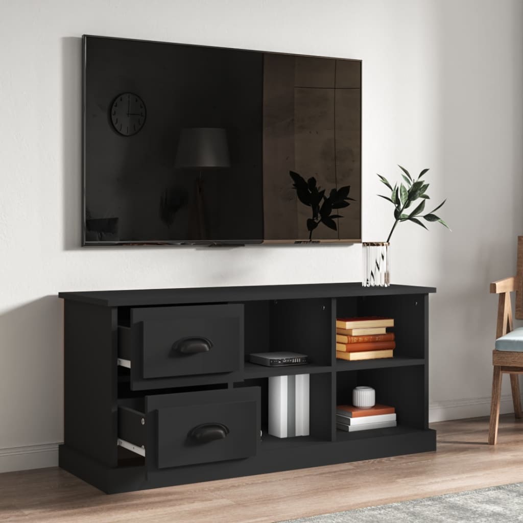 Meuble TV noir 102x35,5x47,5 cm bois d'ingénierie - XIOS