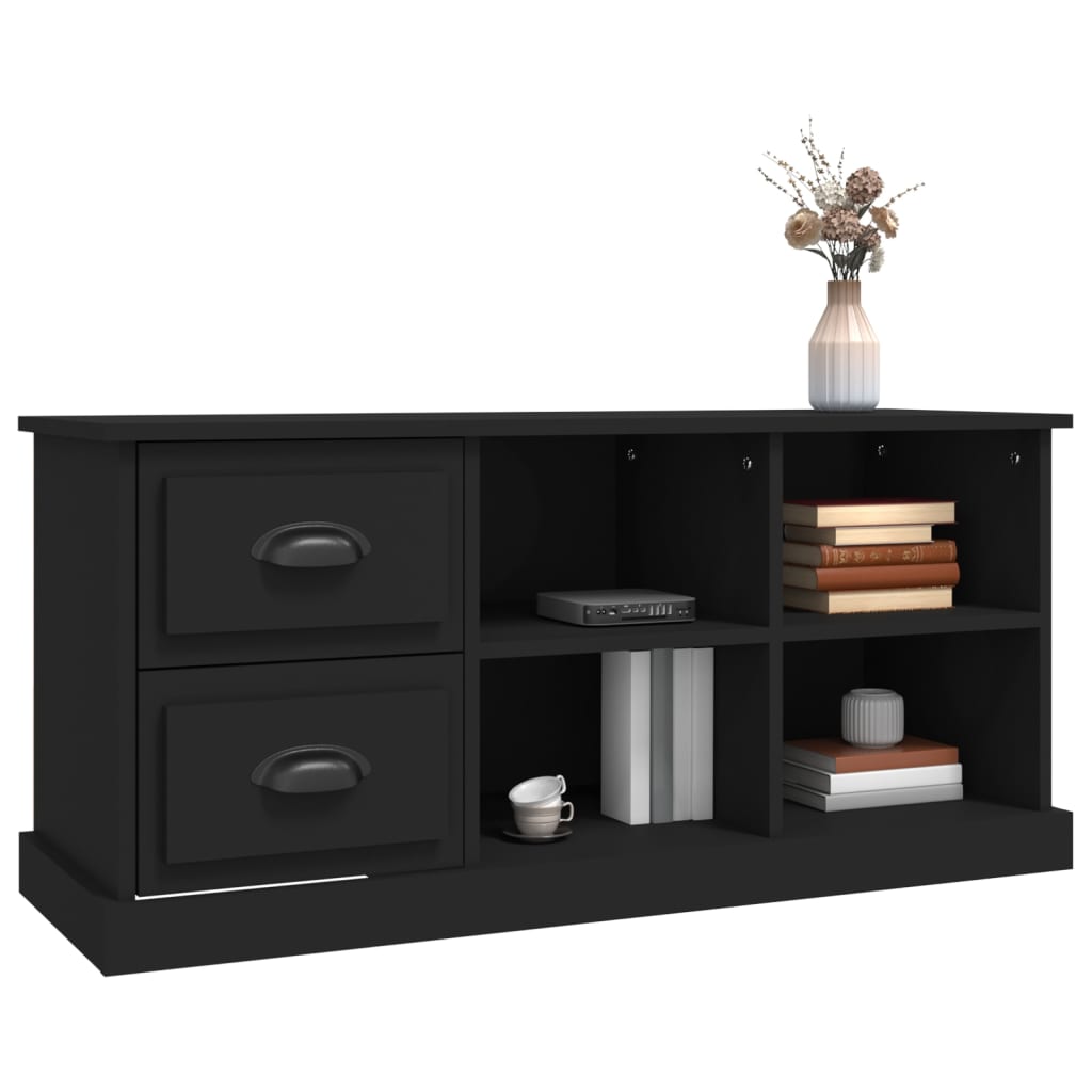Meuble TV noir 102x35,5x47,5 cm bois d'ingénierie - XIOS