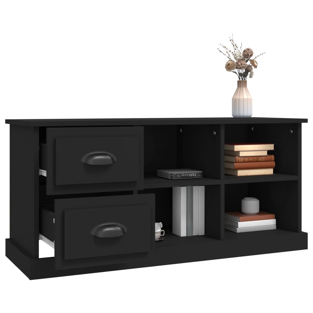 Meuble TV noir 102x35,5x47,5 cm bois d'ingénierie - XIOS
