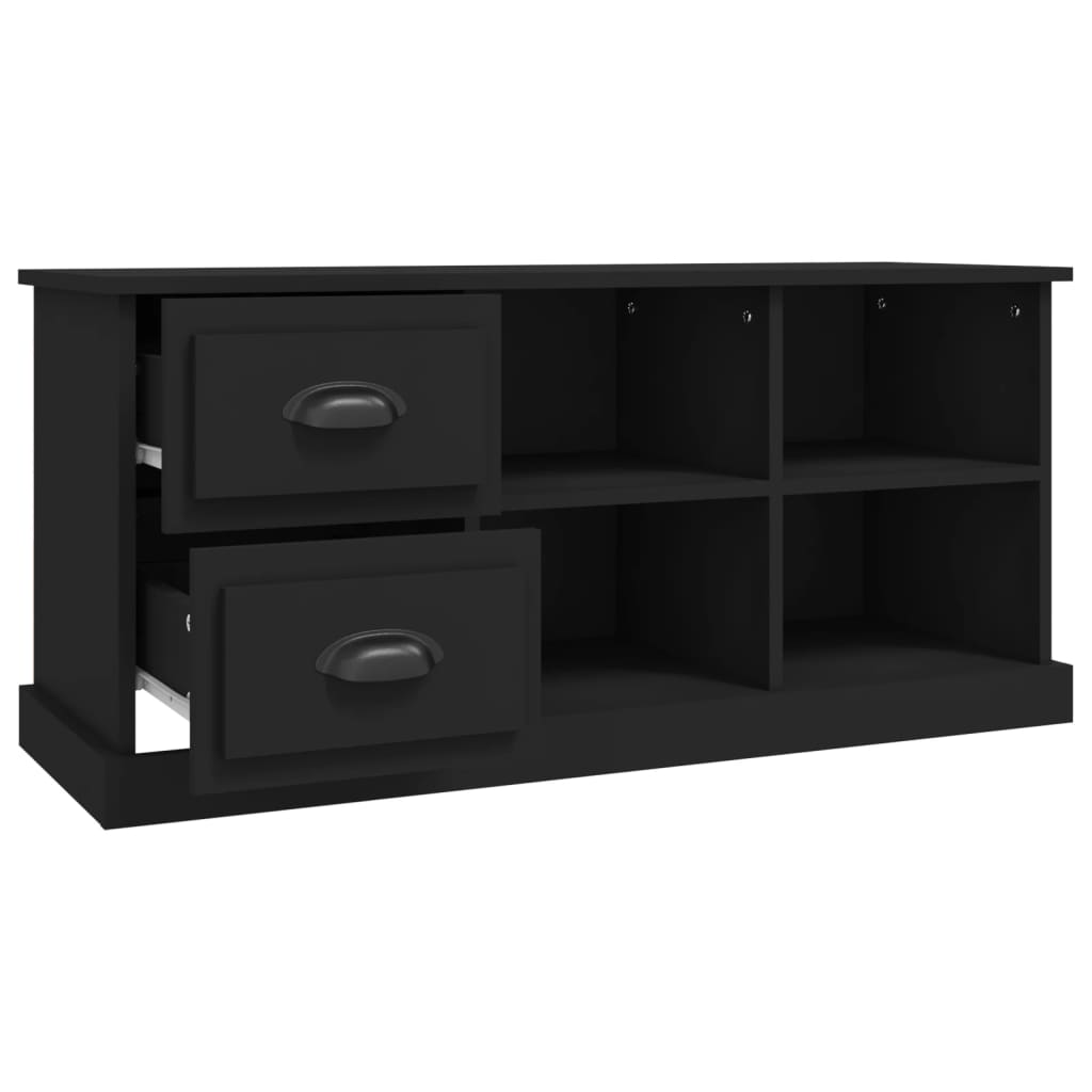 Meuble TV noir 102x35,5x47,5 cm bois d'ingénierie - XIOS