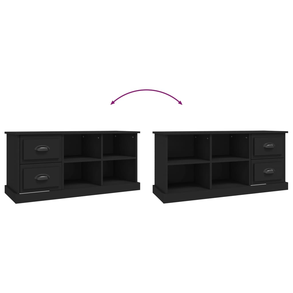 Meuble TV noir 102x35,5x47,5 cm bois d'ingénierie - XIOS