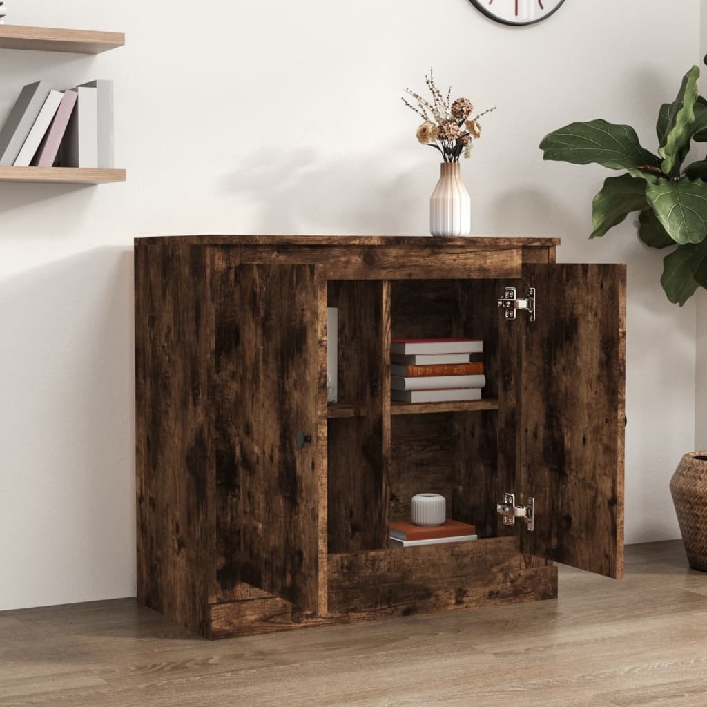 Buffet chêne fumé 70x35,5x67,5 cm bois d'ingénierie - XIOS