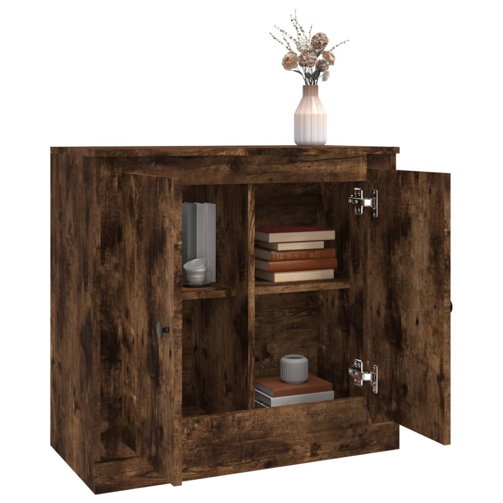 Buffet chêne fumé 70x35,5x67,5 cm bois d'ingénierie - XIOS