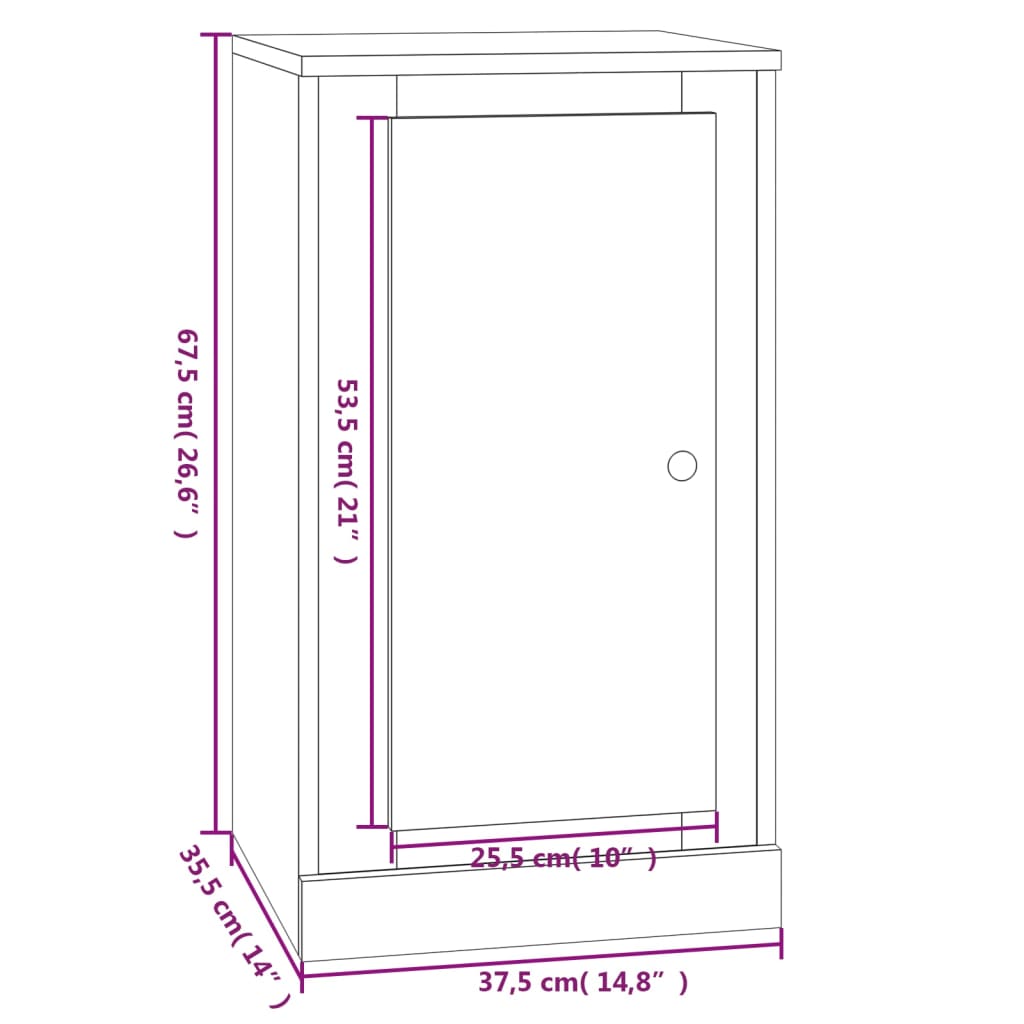 Buffet gris béton 37,5x35,5x67,5 cm bois d'ingénierie - XIOS