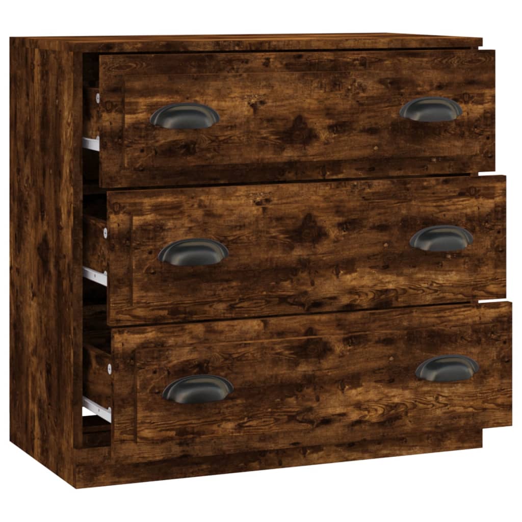 Buffet chêne fumé 70x35,5x67,5 cm bois d'ingénierie - XIOS