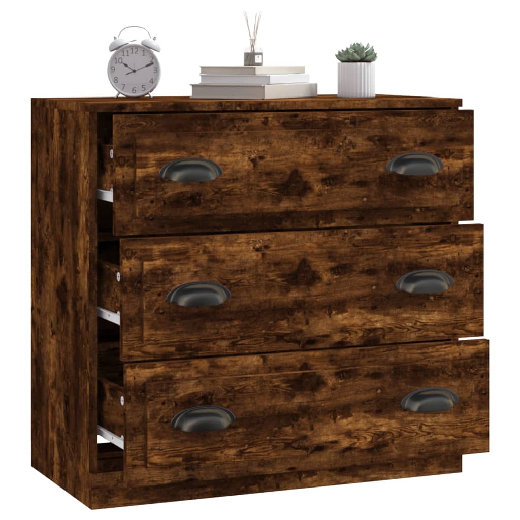 Buffet chêne fumé 70x35,5x67,5 cm bois d'ingénierie - XIOS
