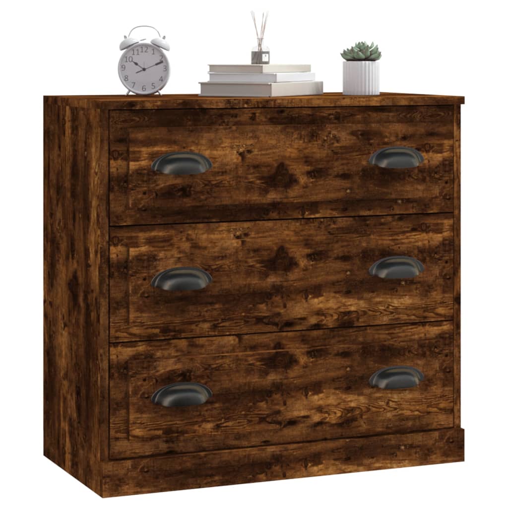 Buffet chêne fumé 70x35,5x67,5 cm bois d'ingénierie - XIOS